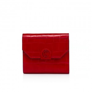 Christian Louboutin Elisa Compact Wallet Creative Leather Wallets Cüzdan Kadın Kırmızı | Türkiye OQ7-08530W0
