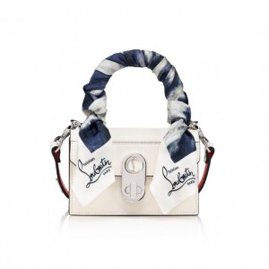 Christian Louboutin Elisa Top Handle Nano Classic Leather Top Handles Top Handles Kadın Beyaz Renkli Gümüş | Türkiye ZW8-32023Q2
