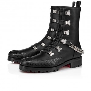 Christian Louboutin Horse Guarda Calf Boots Bot Kadın Siyah Gümüş | Türkiye UJ3-42124Y1