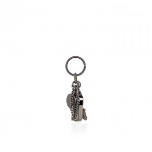 Christian Louboutin M Whistle Keyri Gunmetal Metallic Finish Keyrings Anahtarlık Kadın Metal | Türkiye AL7-59545H7