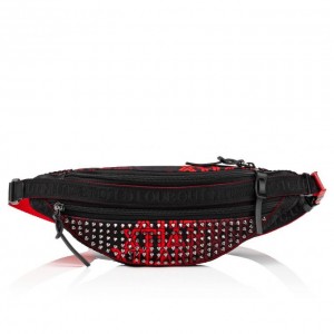 Christian Louboutin Parisnyc Sling Bag Creative Fabric Bel Çantaları Bel Çantaları Erkek Siyah Kırmızı Gümüş | Türkiye AD5-85458T4