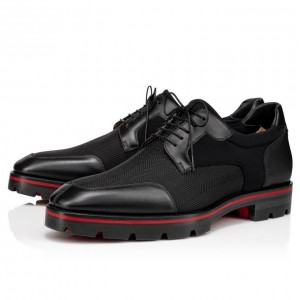 Christian Louboutin Simon Creative Fabric Derby Derby Erkek Siyah | Türkiye SG8-64756F3