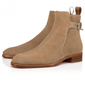 Christian Louboutin Valido Suede Booty Bot Erkek Bej Rengi | Türkiye VU5-98049B6