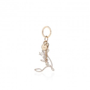 Christian Louboutin W Louboutin Logo Keyring Strass Keyrings Anahtarlık Kadın Altın | Türkiye JN5-55655P0